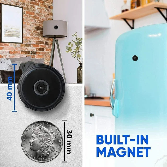 Mini Wireless Camera with Magnetic Mount and Live Video Feed