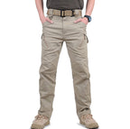 Men's Cargo Trousers with Multiple Zip Pockets and Belt Loops