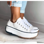 Women's Platform Trainers Low Cut Lace Up