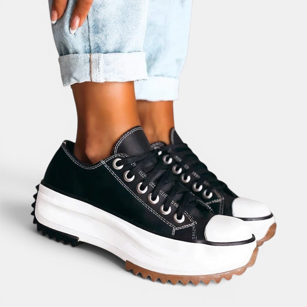 Women's Platform Trainers Low Cut Lace Up