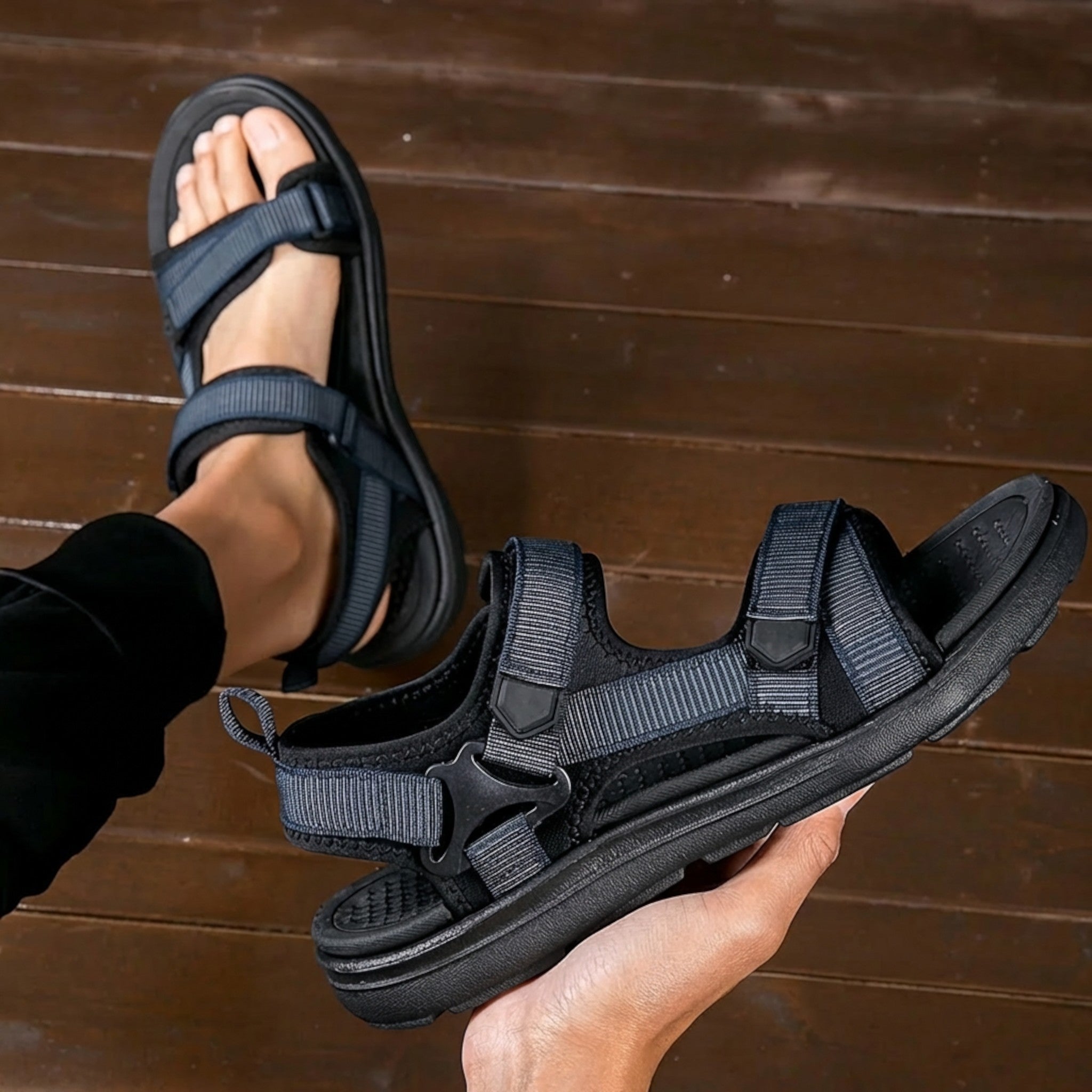 B&B Men’s Walking Sandals – Breathable Adjustable Design for Outdoor Use and Travel