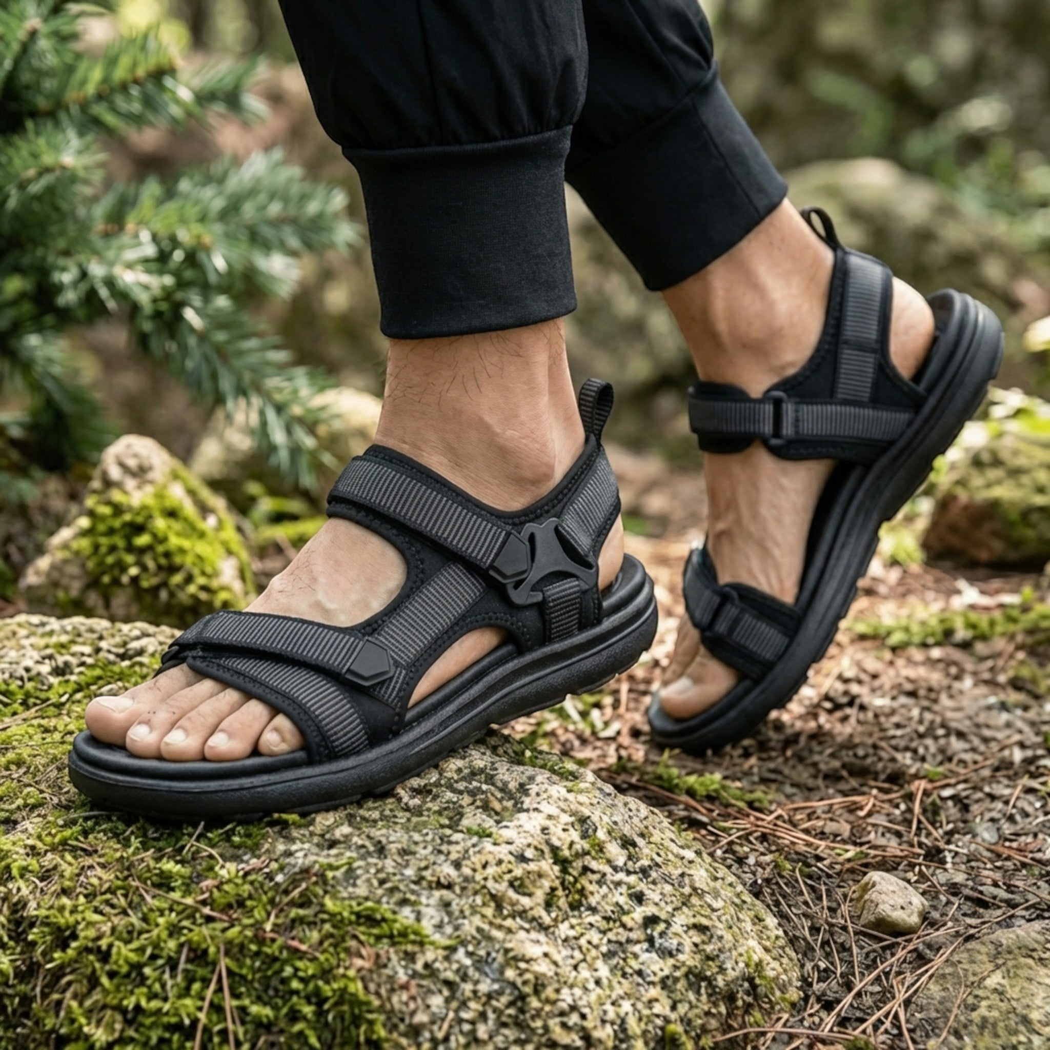 B&B Men’s Walking Sandals – Breathable Adjustable Design for Outdoor Use and Travel