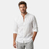 Men's Band Collar Shirt with Button Front