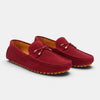 Men's Perforated Driving Loafers with Bow Knot and Rose Gold Tip Detail
