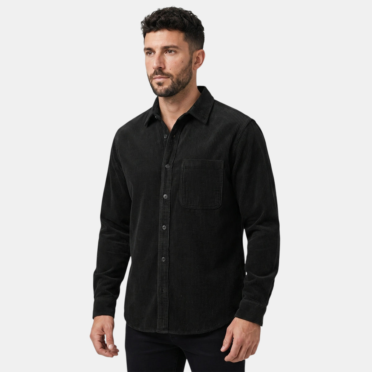 Férfi casual overshirt klasszikus gallérral