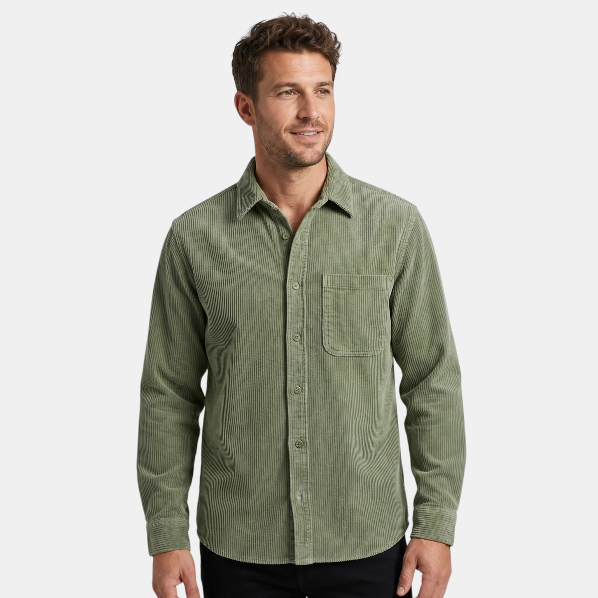 Férfi casual overshirt klasszikus gallérral