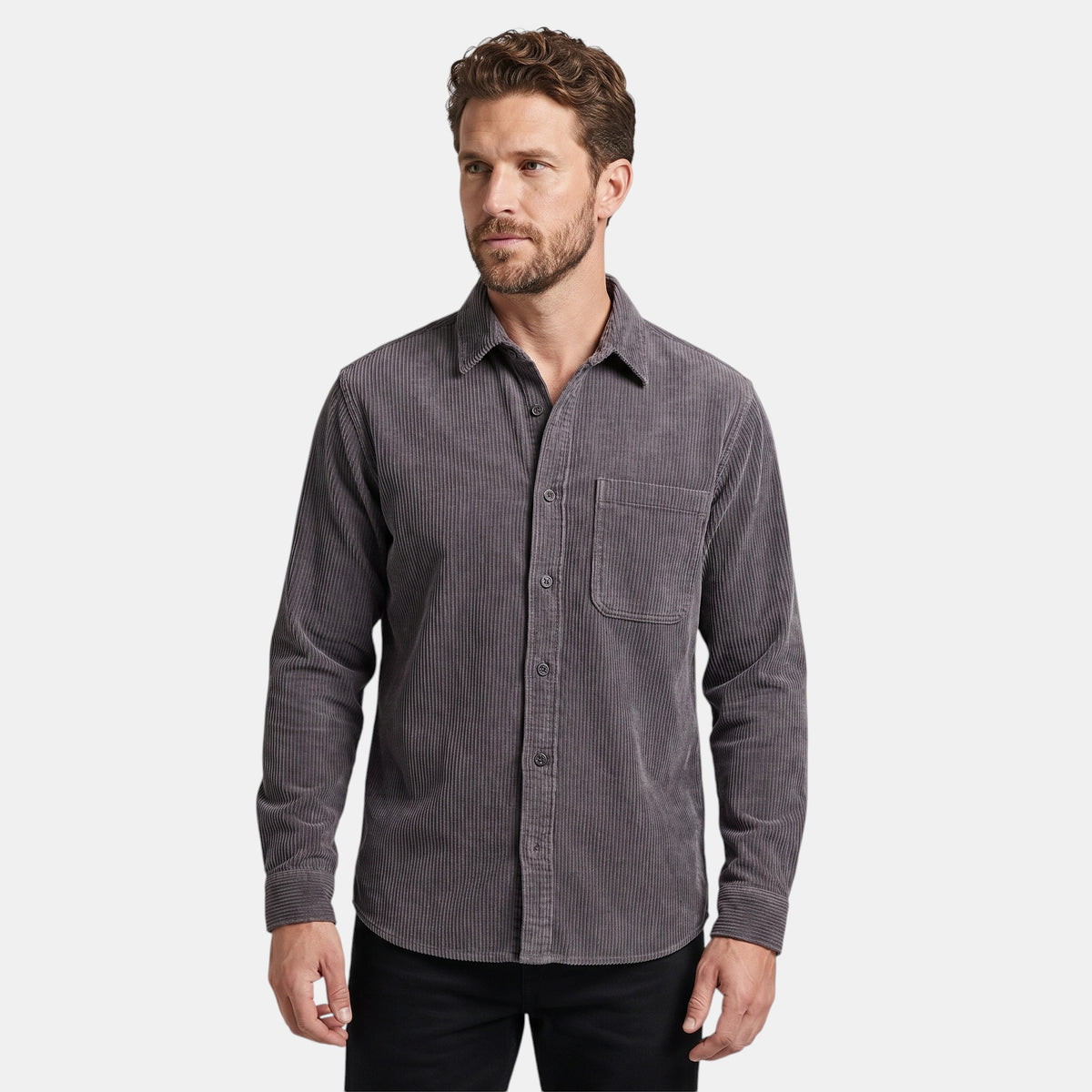 Férfi casual overshirt klasszikus gallérral