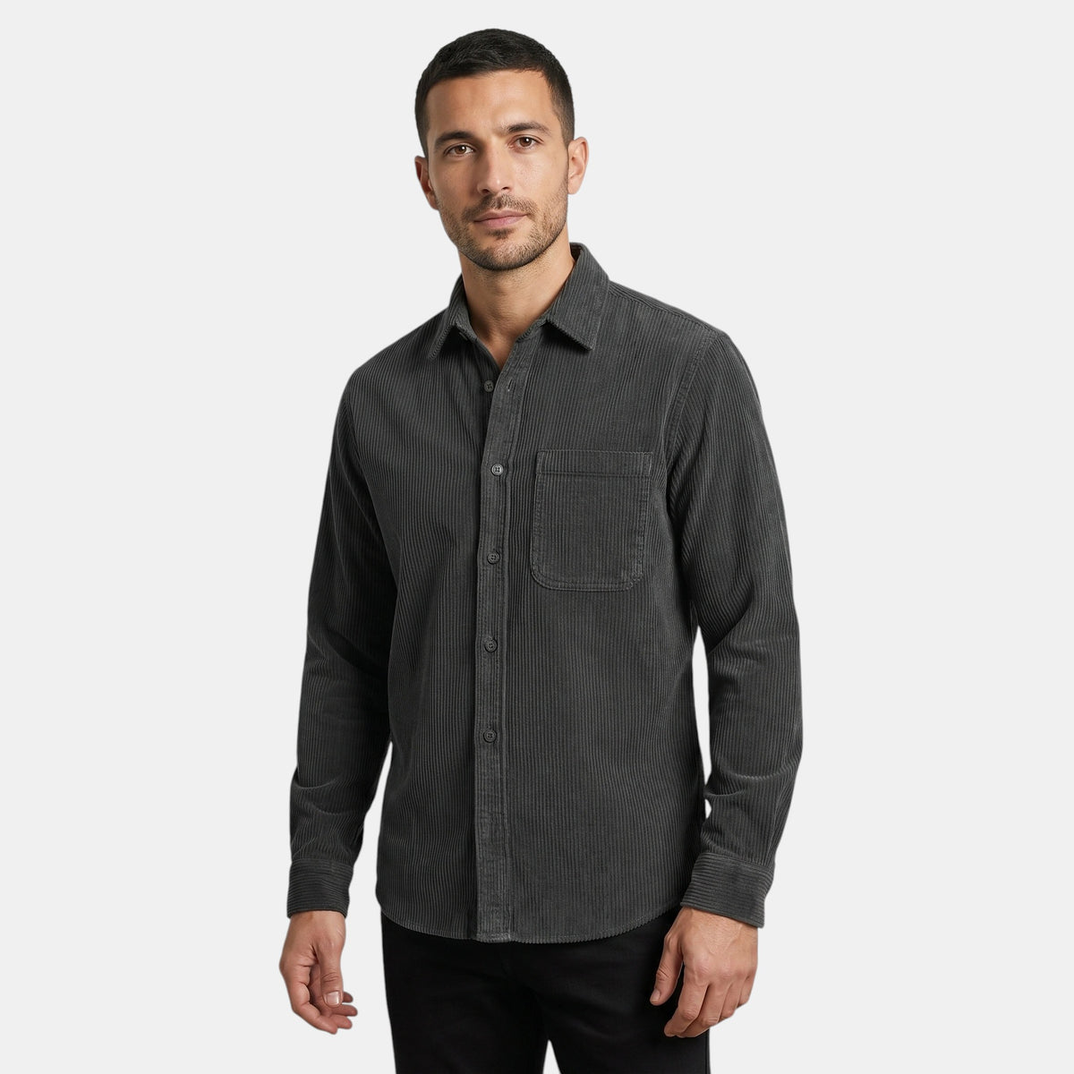Férfi casual overshirt klasszikus gallérral