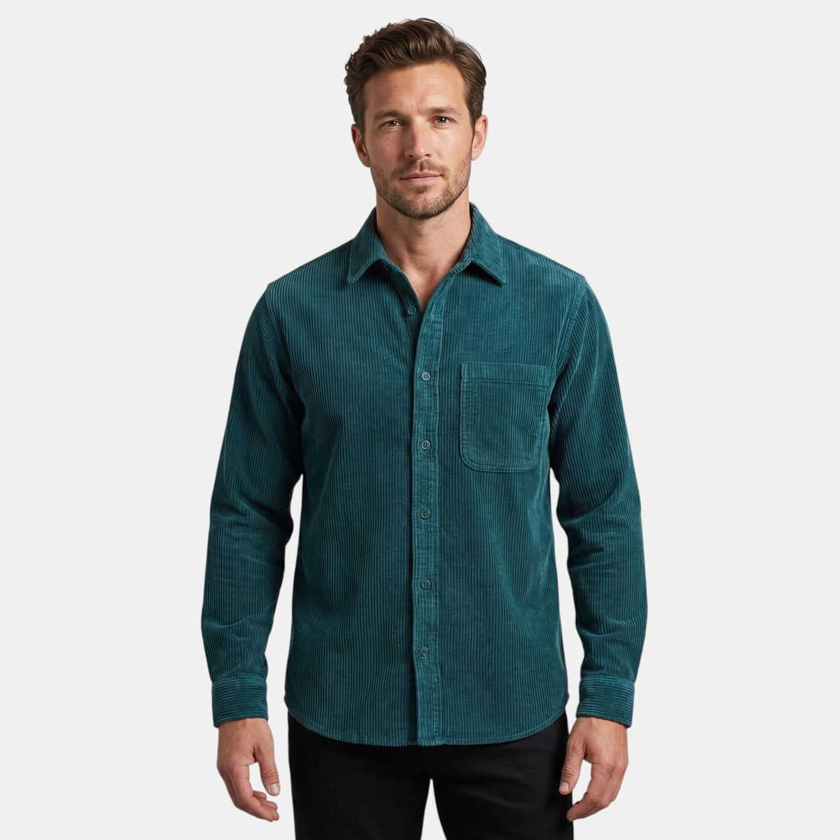 Férfi casual overshirt klasszikus gallérral
