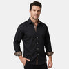 Men's Fitted Dress Shirt with Contrast Collar Details