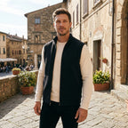 Gilet en maille sans manches pour homme, entièrement zippé