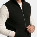 Gilet en maille sans manches pour homme, entièrement zippé