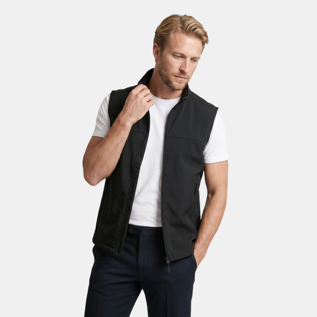 Gilet homme entièrement zippé à col montant
