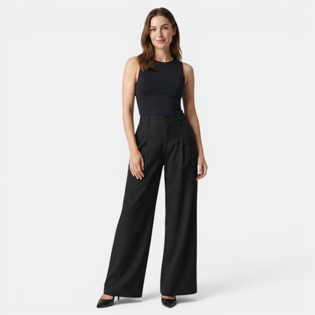 Men's High Waist Wide Leg Trousers for Modern Style
