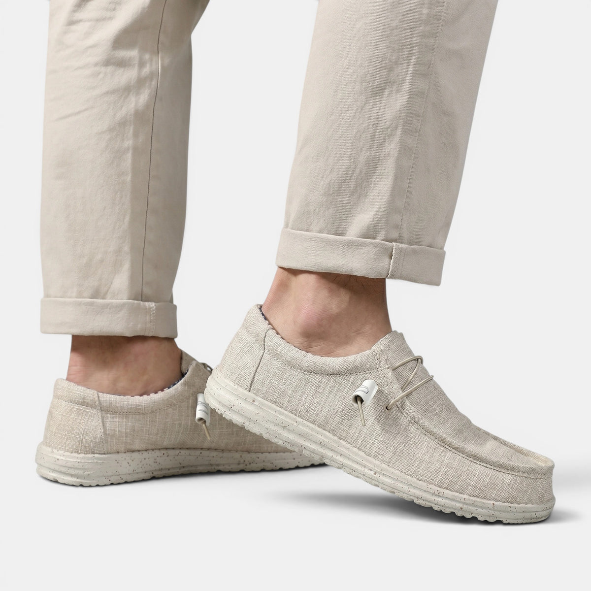 Chaussures mocassins à enfiler pour homme avec lacet élastique et semelle légère