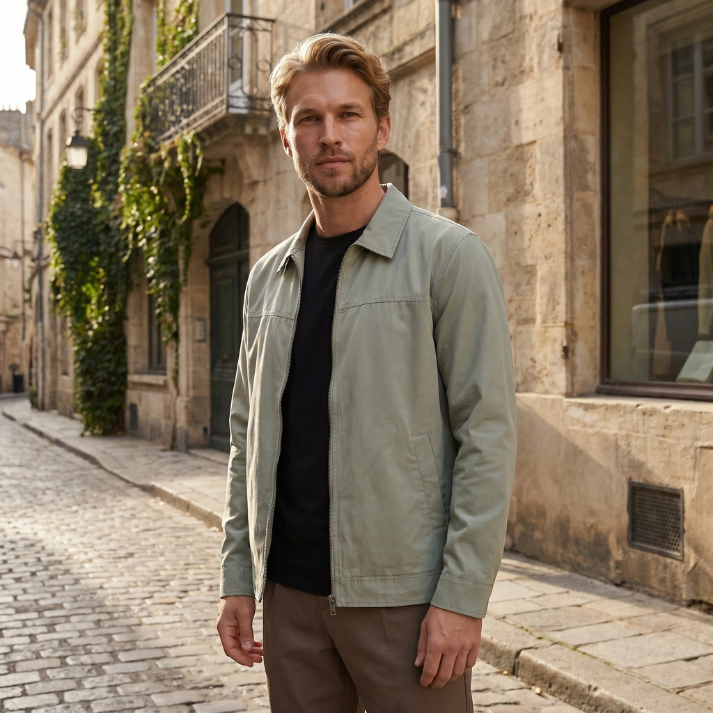 Veste légère zippée pour homme avec col classique