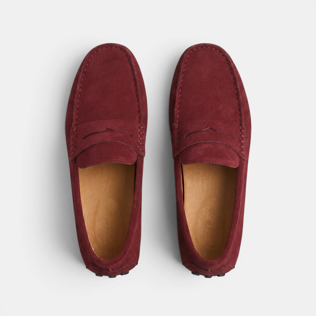 Férfi penny vezető mokaszin mokaszin varrással és slip-on záródással