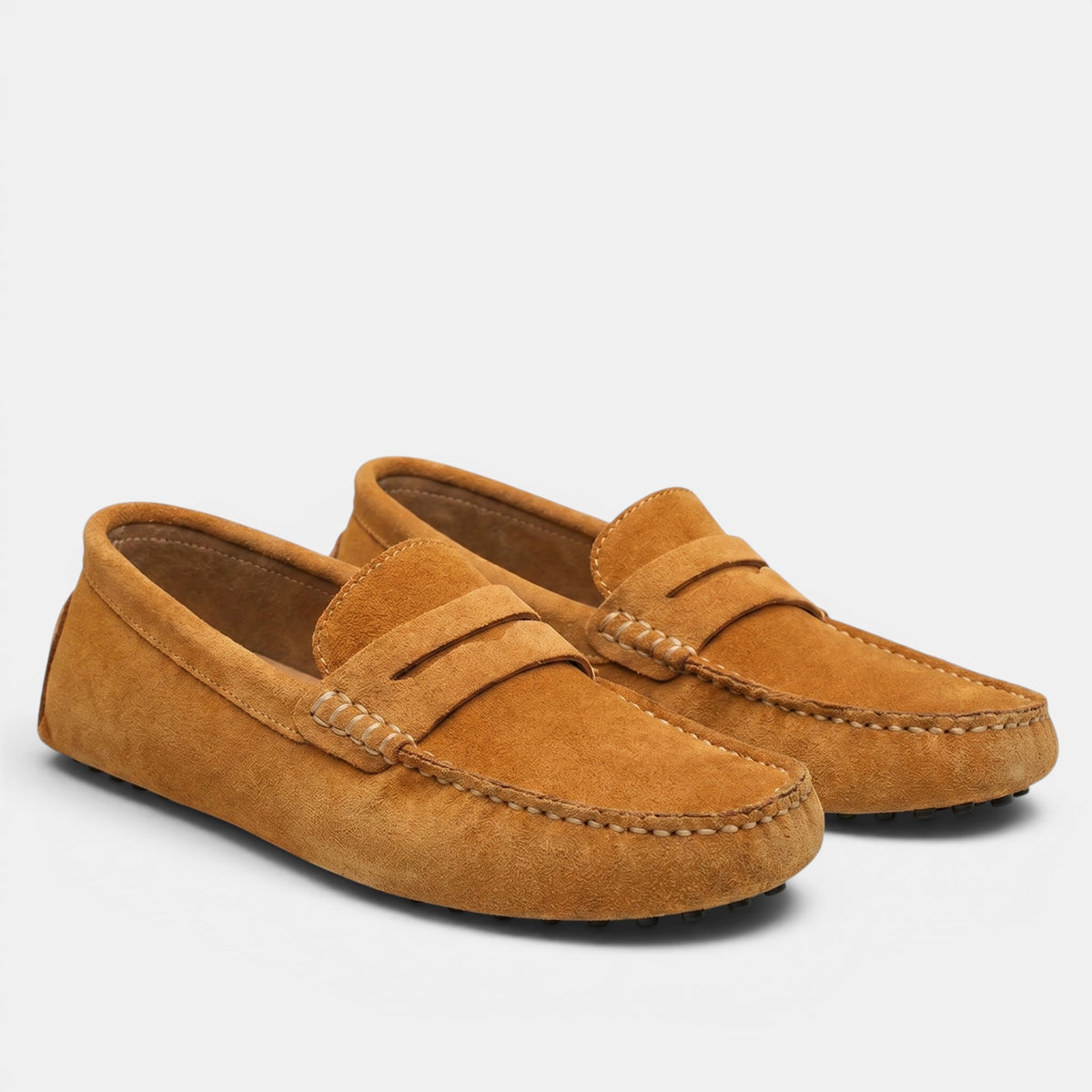 Mocassins penny de conduite pour homme avec couture mocassin et fermeture à enfiler