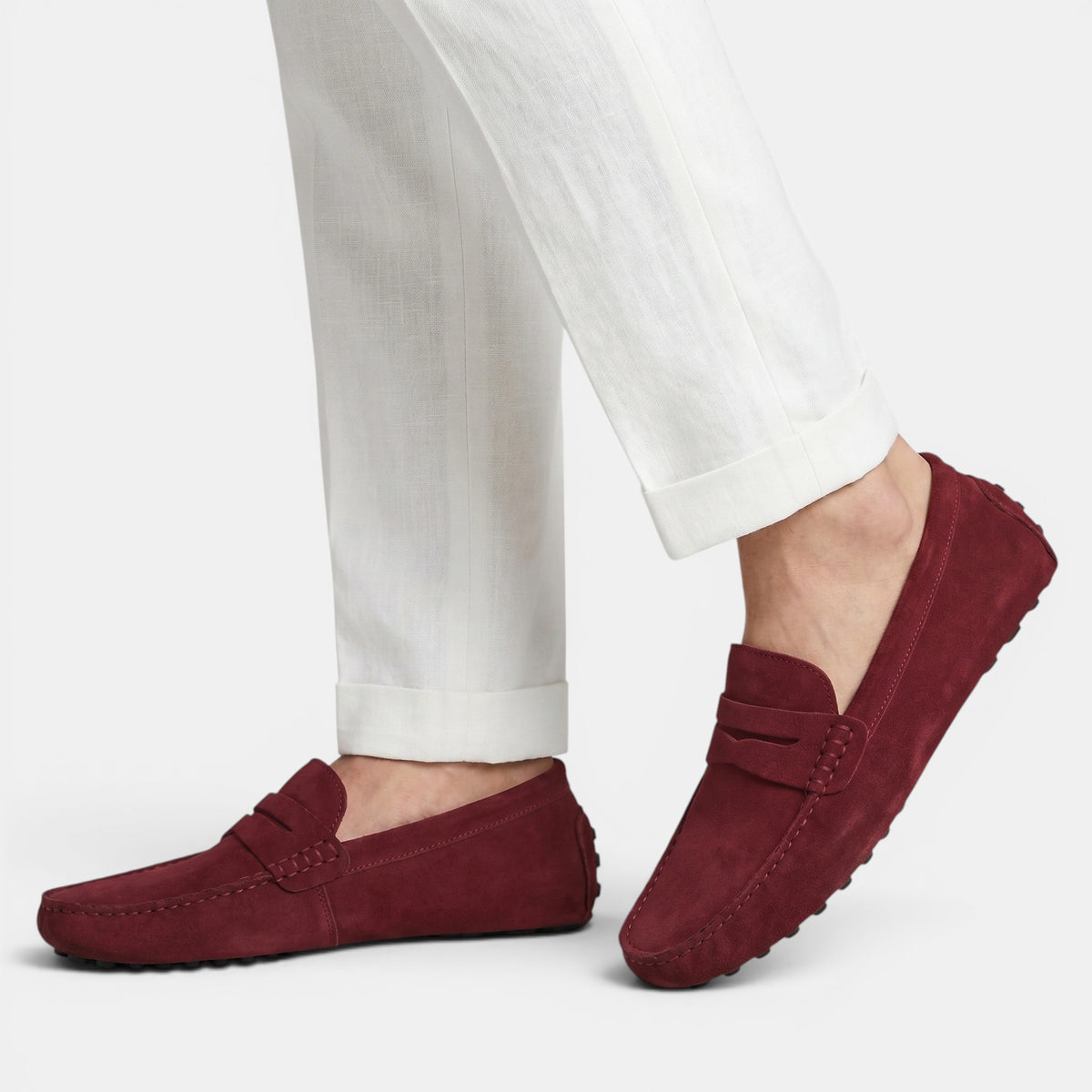 Mocassins penny de conduite pour homme avec couture mocassin et fermeture à enfiler