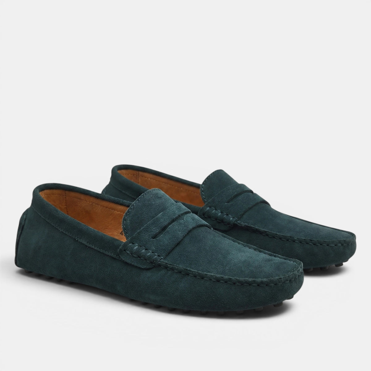 Mocassins penny de conduite pour homme avec couture mocassin et fermeture à enfiler
