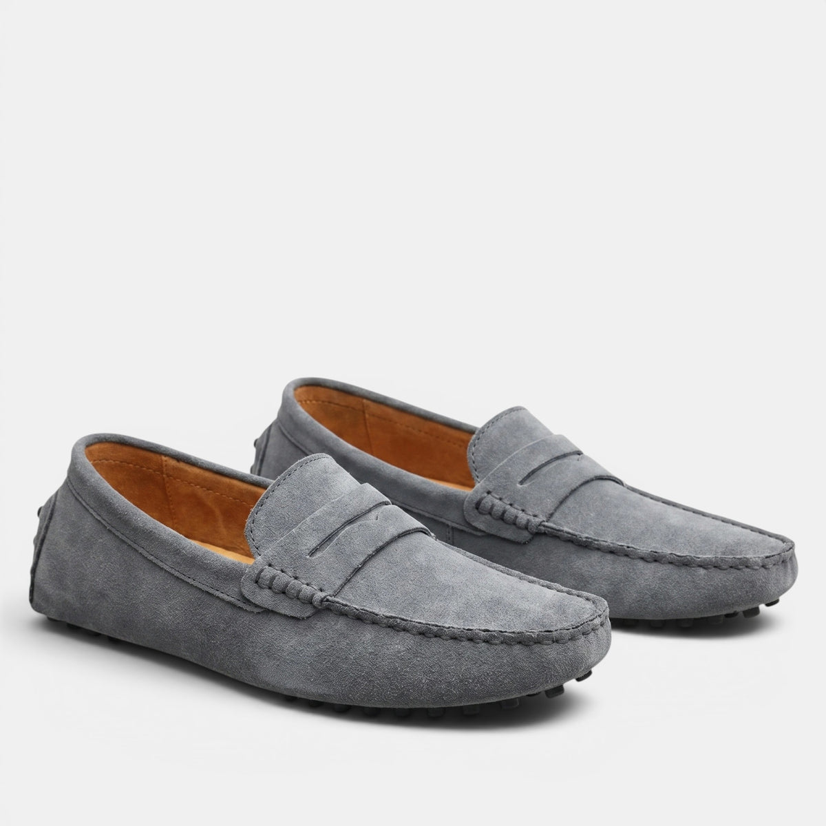 Mocassins penny de conduite pour homme avec couture mocassin et fermeture à enfiler