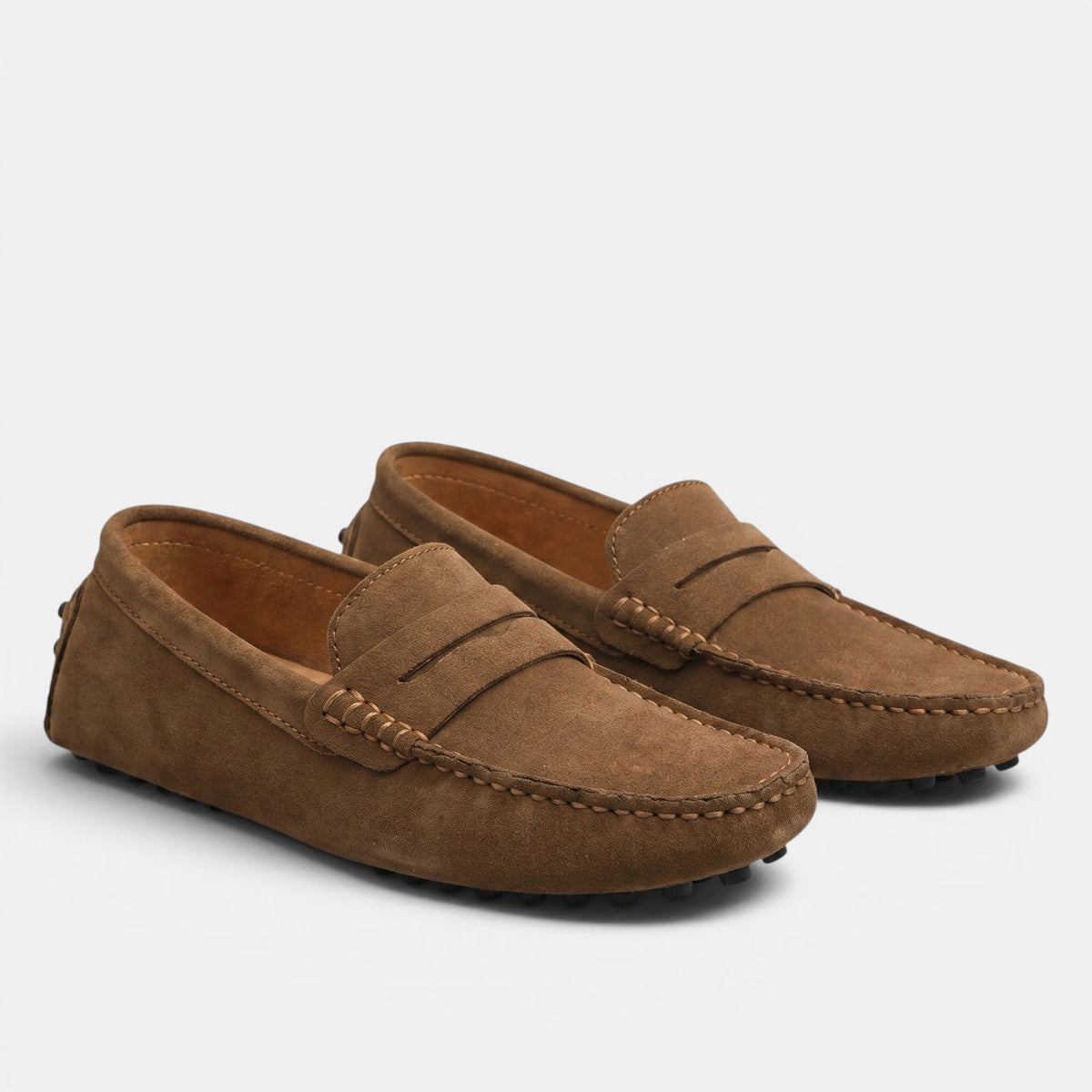 Mocassins penny de conduite pour homme avec couture mocassin et fermeture à enfiler