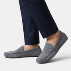 Férfi penny vezető mokaszin mokaszin varrással és slip-on záródással