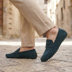 Férfi penny vezető mokaszin mokaszin varrással és slip-on záródással