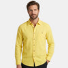 Men's Yellow Long Sleeve Button Shirt with Chest Pocket
