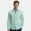 Men's Mint Green Long Sleeve Button Shirt with Chest Pocket