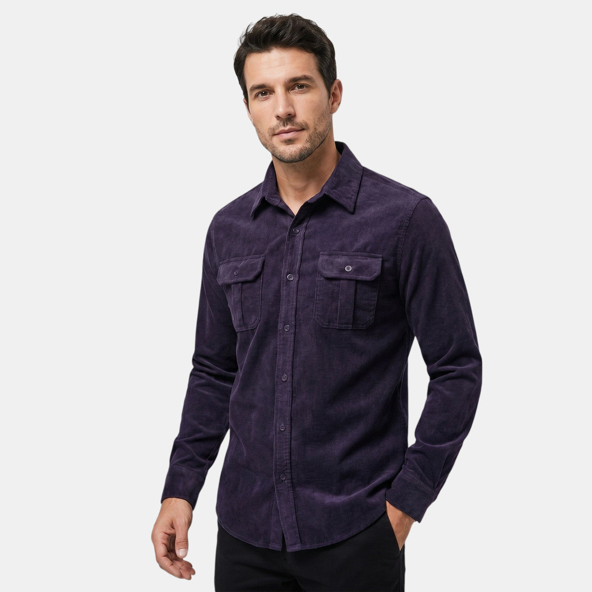 Surchemise décontractée à manches longues pour homme pour un usage quotidien