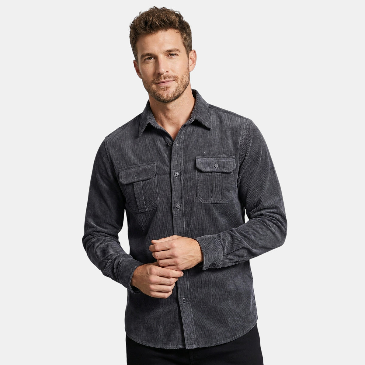 Surchemise décontractée à manches longues pour homme pour un usage quotidien