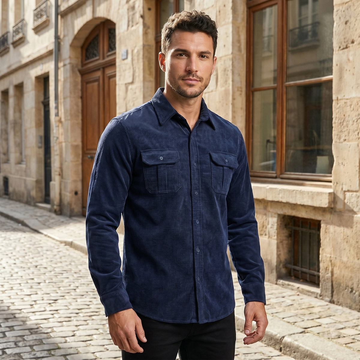 Surchemise décontractée à manches longues pour homme pour un usage quotidien