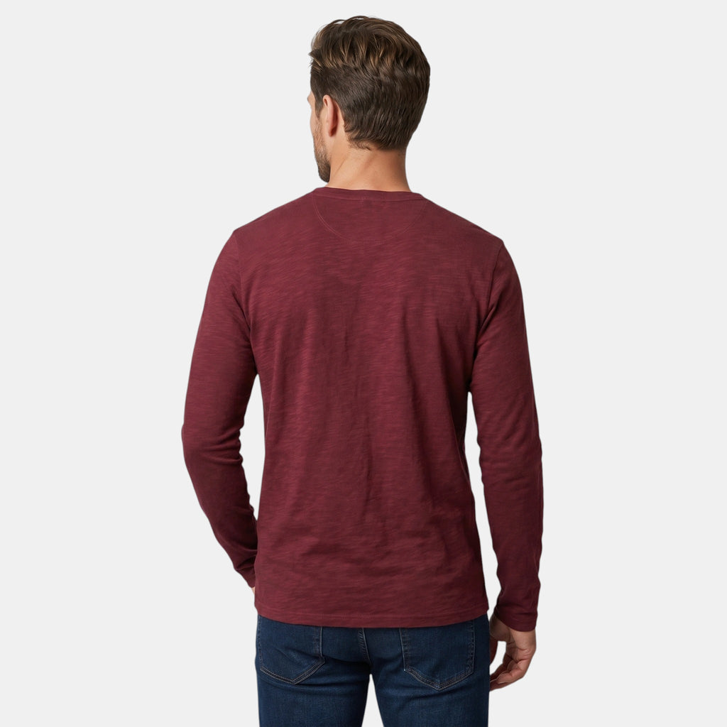 Férfi hosszú ujjú Henley ing gombos elülső résszel