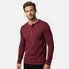 Men's Long Sleeve Henley Shirt with Button Placket