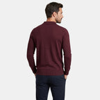 Pull polo manches longues pour homme avec col boutonné
