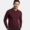 Men's Long Sleeve Polo Sweater with Button Collar