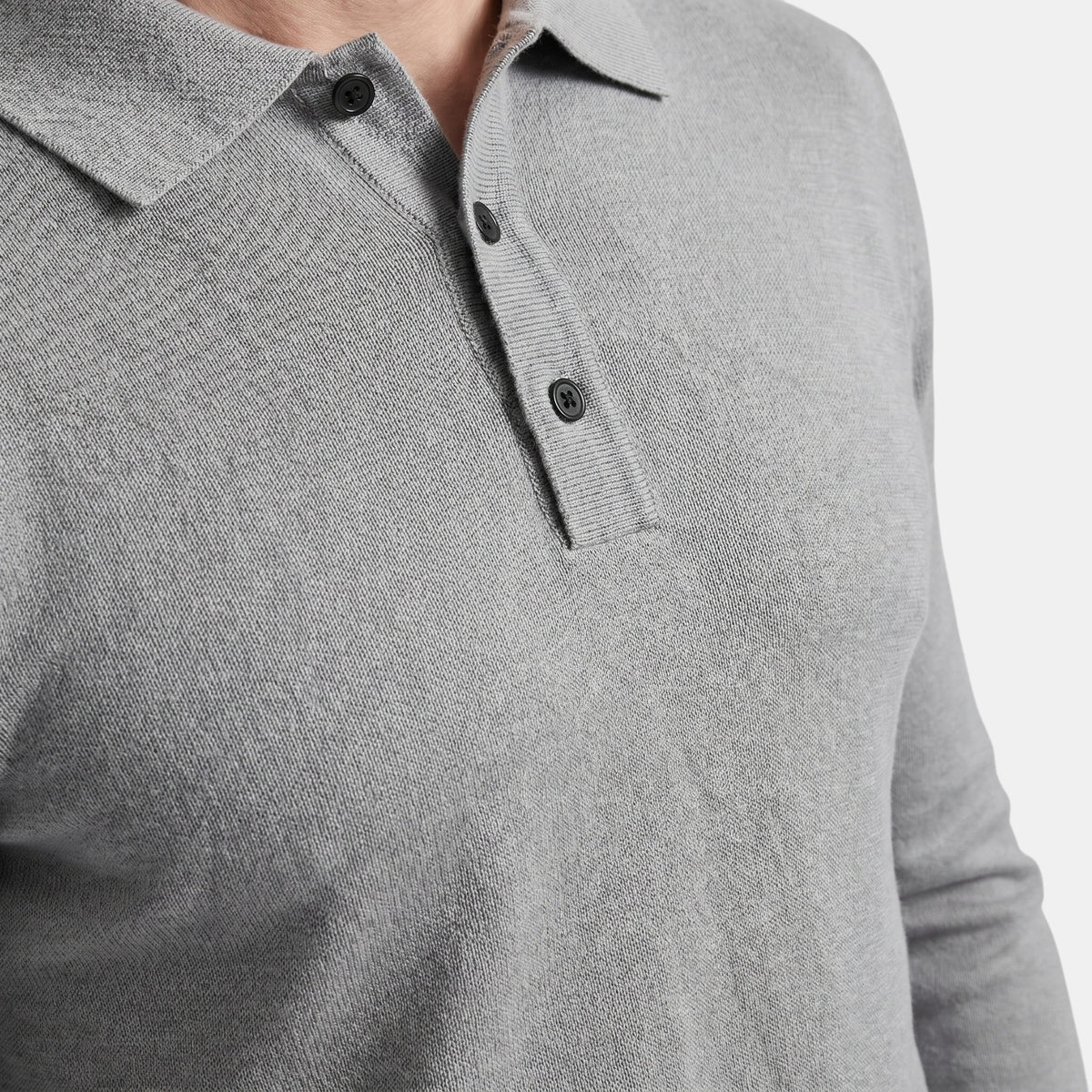 Pull polo manches longues pour homme avec col boutonné