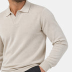 Pull polo manches longues pour homme avec col classique