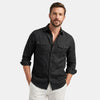 Men's Long Sleeve Utility Shirt with Double Chest Pockets