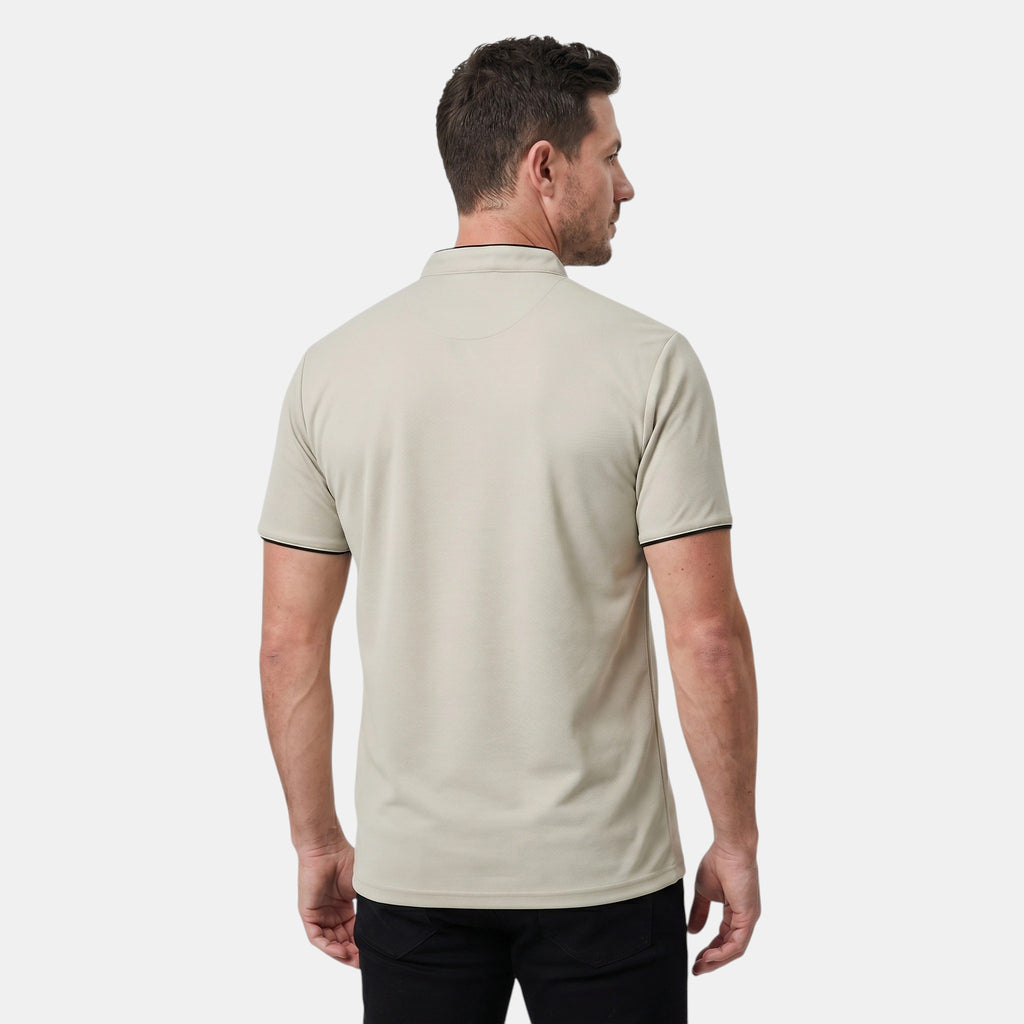Polo à col mandarin pour homme avec patte de boutonnage