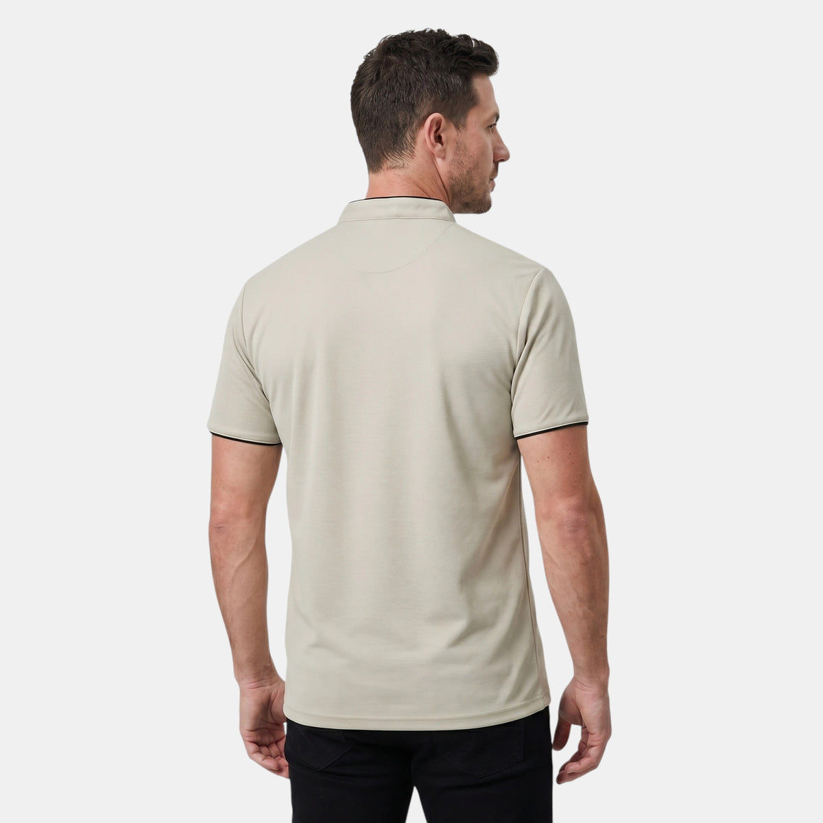 Polo à col mandarin pour homme avec patte de boutonnage
