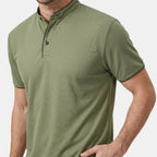 Polo à col mandarin pour homme avec patte de boutonnage