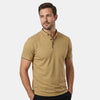 Men's Mandarin Collar Polo Shirt with Button Placket