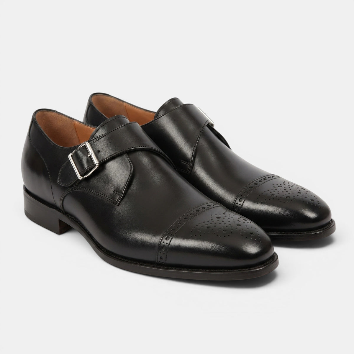 Chaussures monk strap pour homme avec bout cap toe