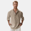 Men's Relaxed Fit Henley Shirt with Button Placket