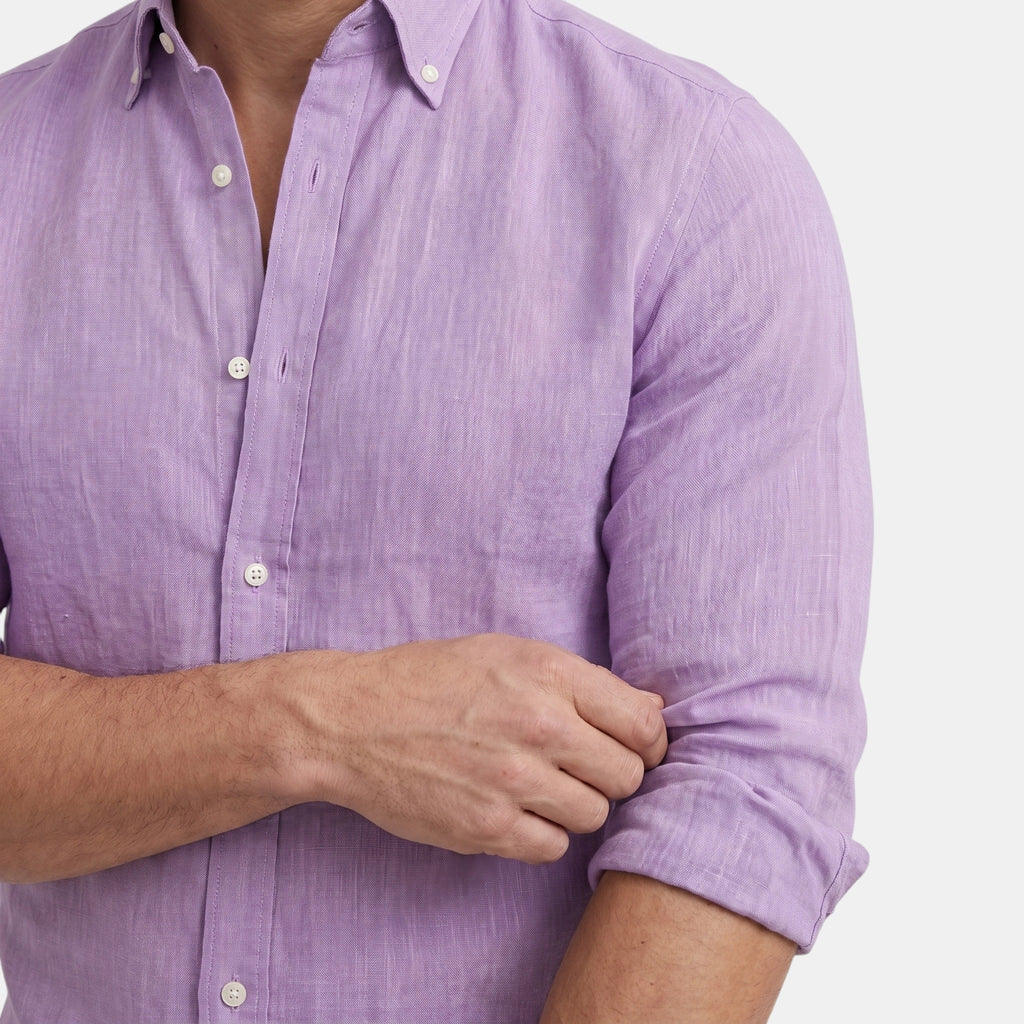 Chemise boutonnée à manches longues pour homme, coupe décontractée