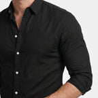 Chemise boutonnée à manches longues pour homme, coupe décontractée
