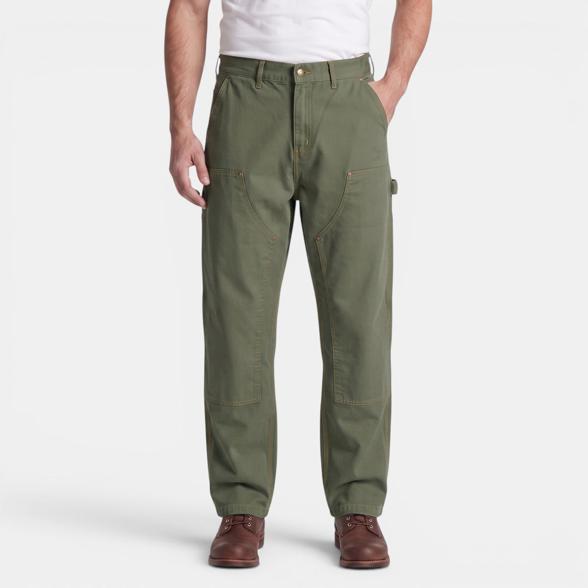 Pantalon utilitaire pour homme à coupe décontractée avec genoux renforcés