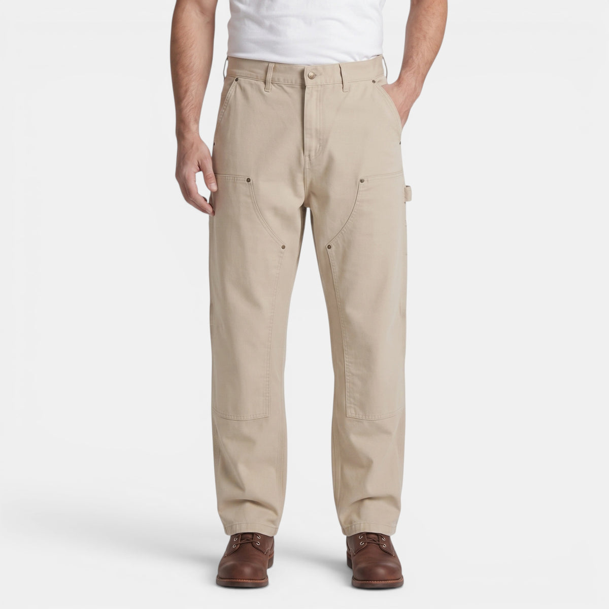 Pantalon utilitaire pour homme à coupe décontractée avec genoux renforcés
